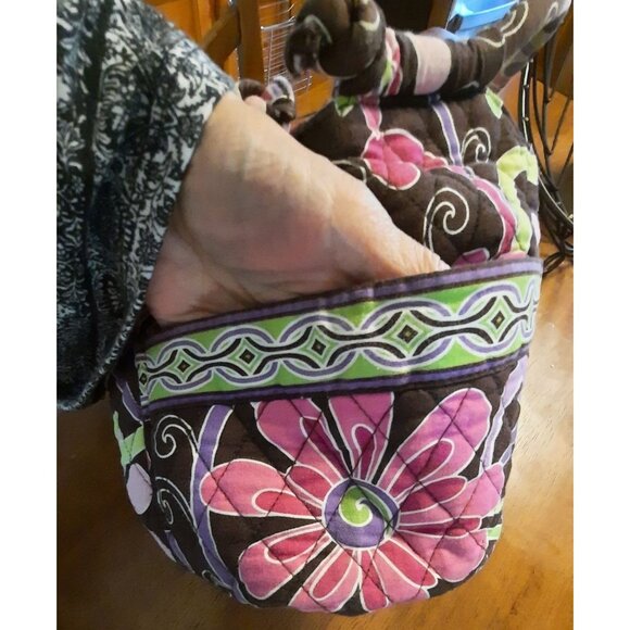 Vera Bradley PURPLE PUNCH GABBY Floral Quilted Bag With Zipper & Pockets - Picture 4 of 10